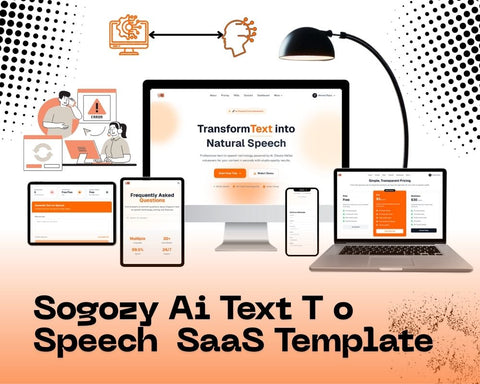 Sogozy SaaS Template Professional text-to-speech technology powered by AI